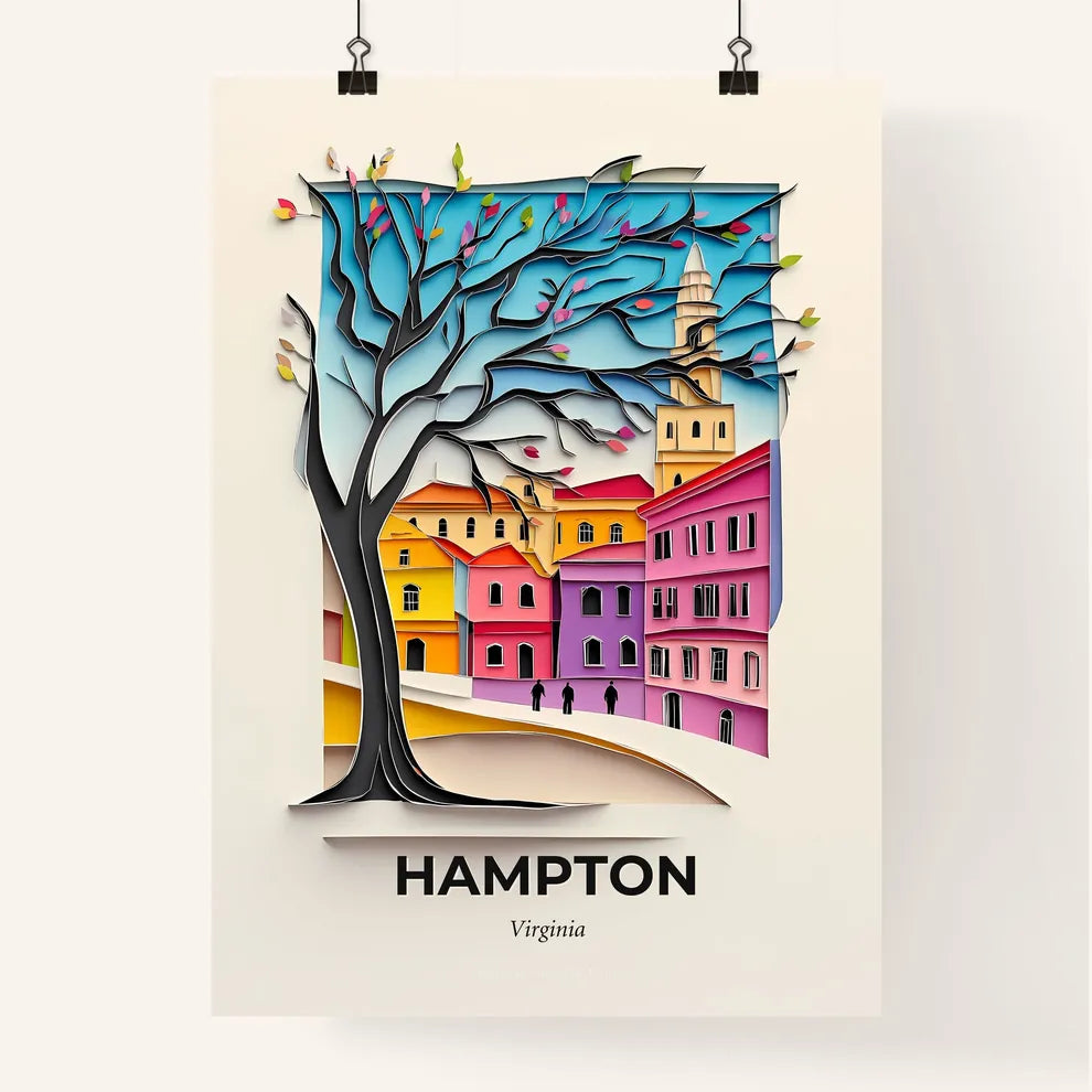Vivid Hampton, Virginia, Colorful Poster
