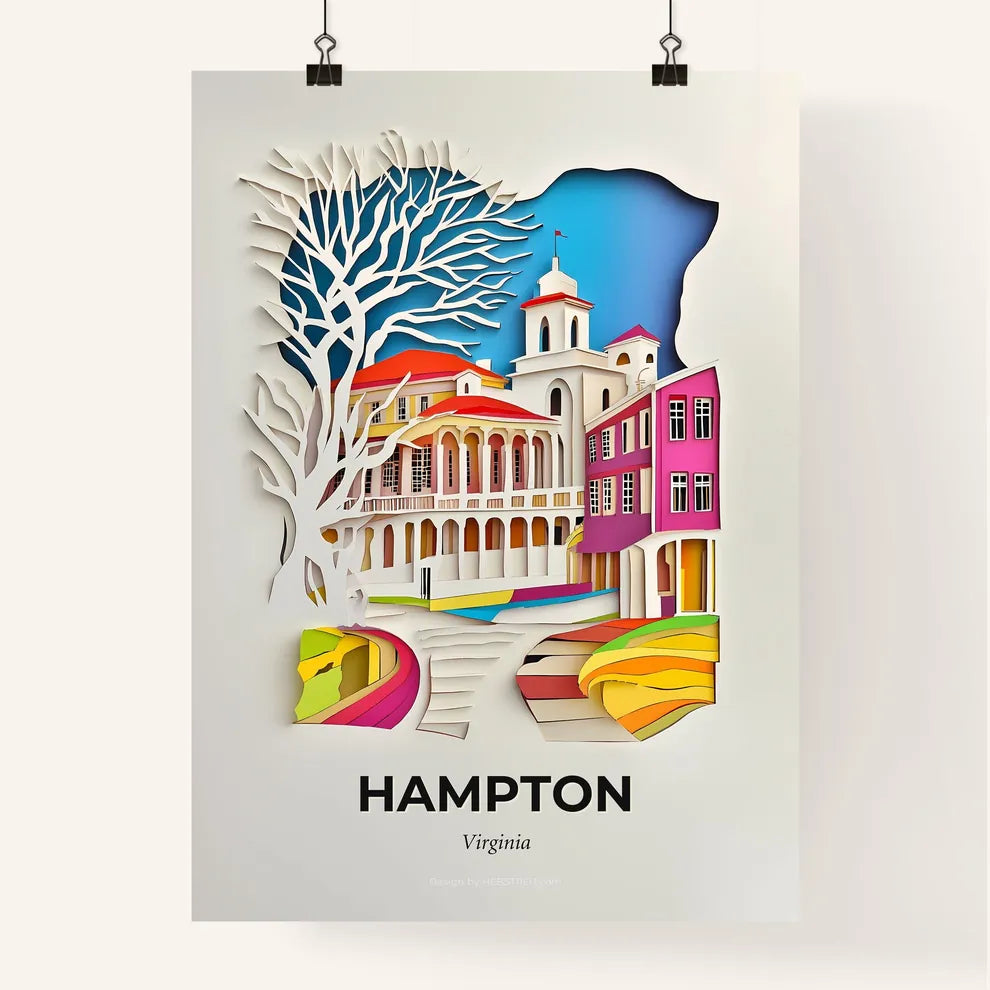 Vivid Hampton, Virginia, Colorful Poster