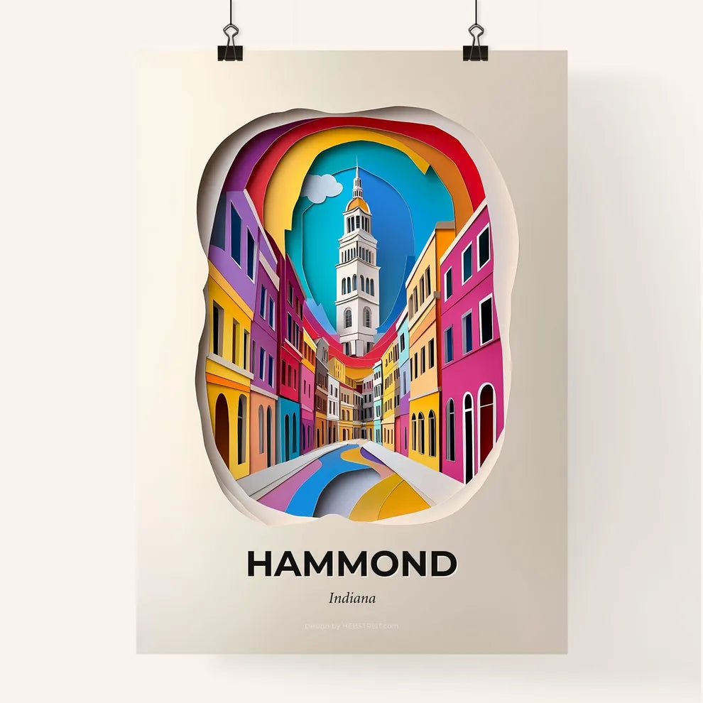 Vivid Hammond, Indiana, Colorful Poster