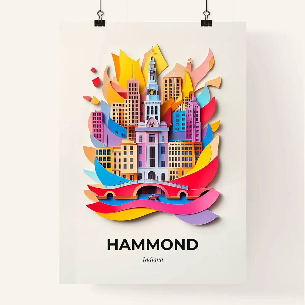 Vivid Hammond, Indiana, Colorful Poster