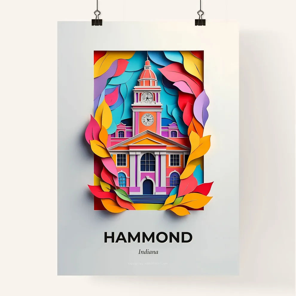 Vivid Hammond, Indiana, Colorful Poster