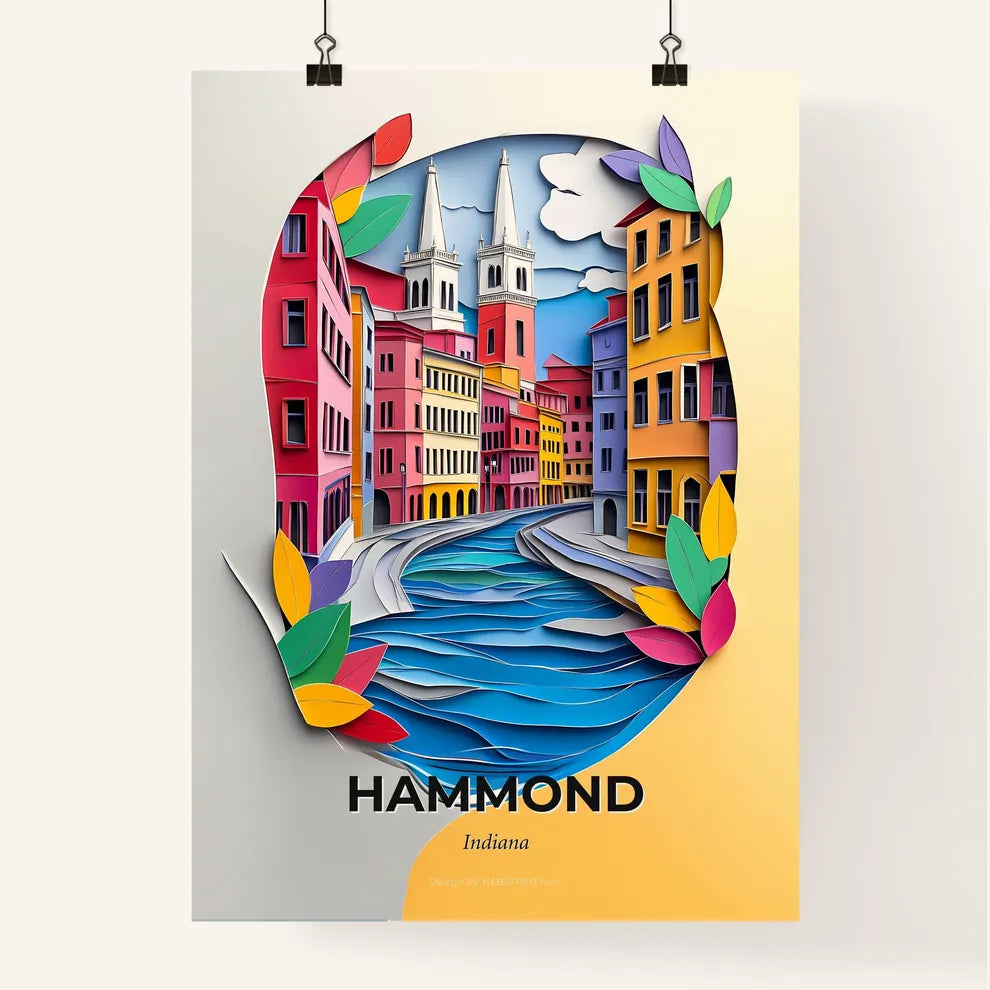 Vivid Hammond, Indiana, Colorful Poster