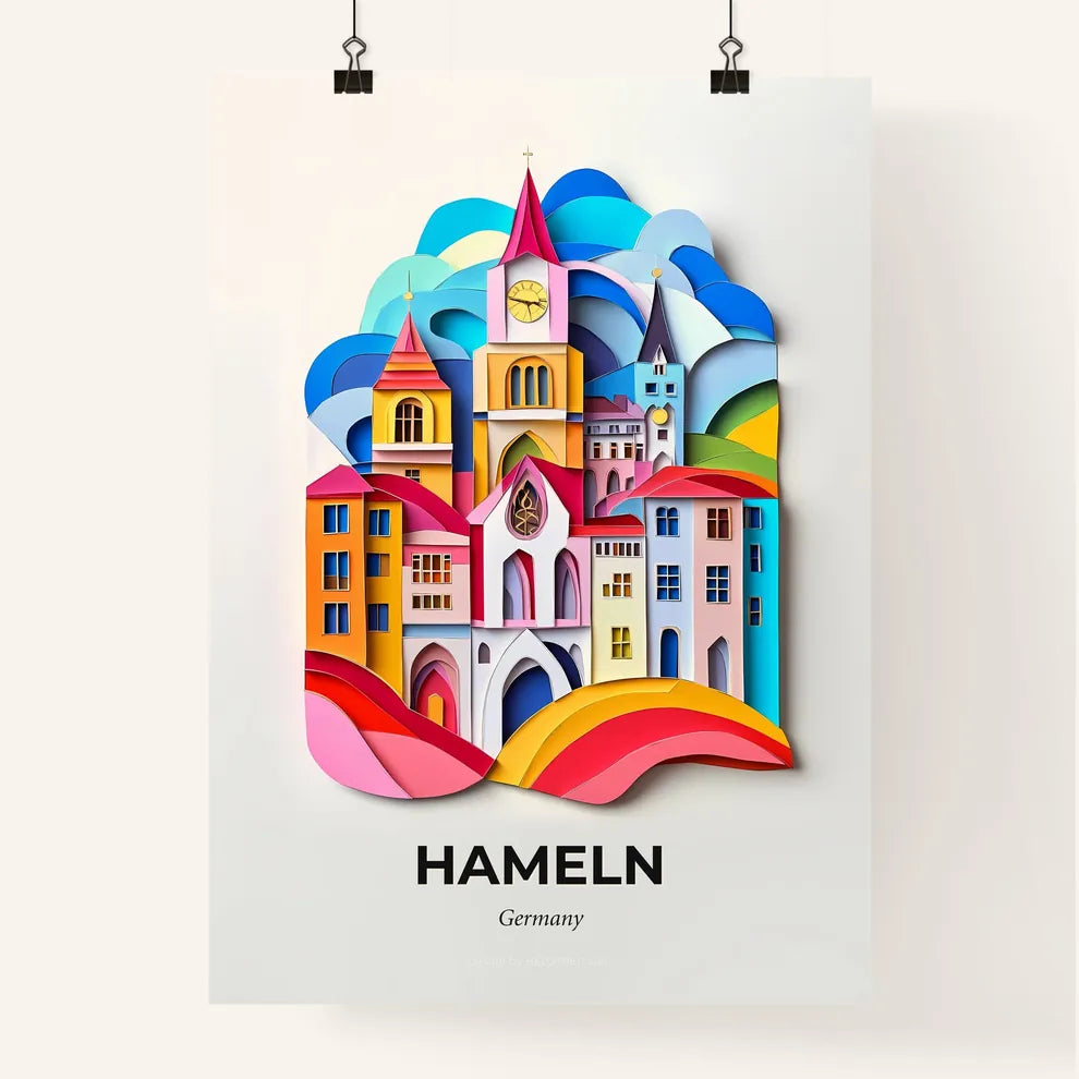Vivid Hameln, Germany, Colorful Poster