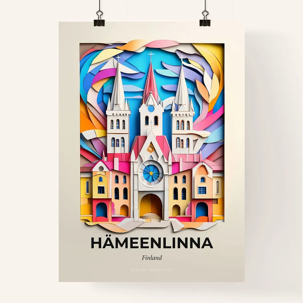 Vivid Hämeenlinna, Finland, Colorful Poster