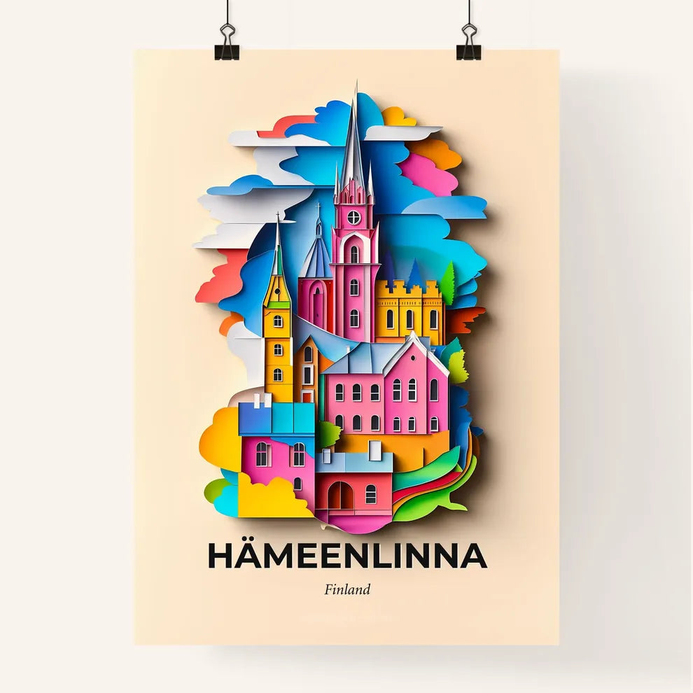 Vivid Hämeenlinna, Finland, Colorful Poster