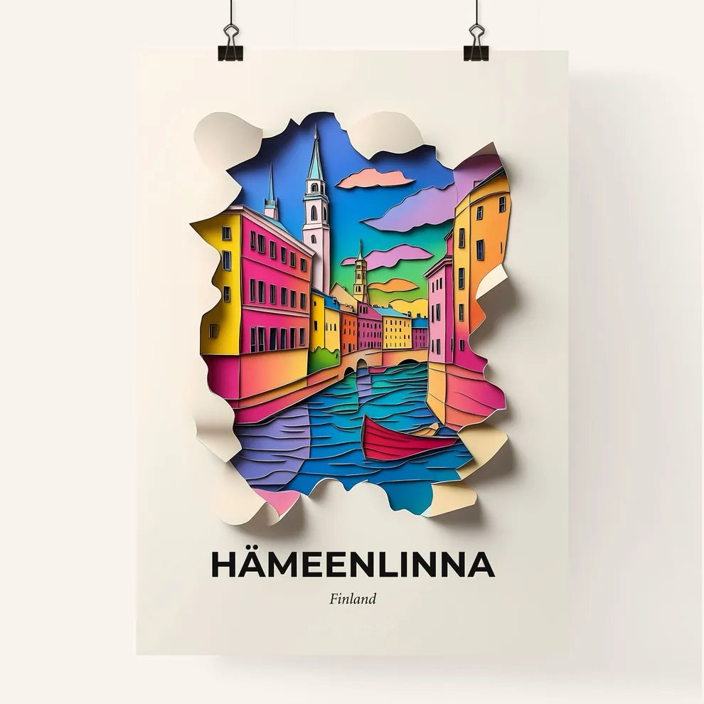 Vivid Hämeenlinna, Finland, Colorful Poster