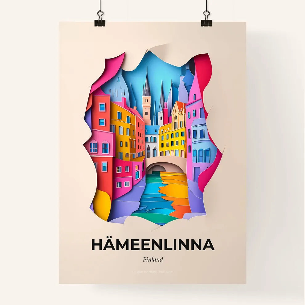 Vivid Hämeenlinna, Finland, Colorful Poster