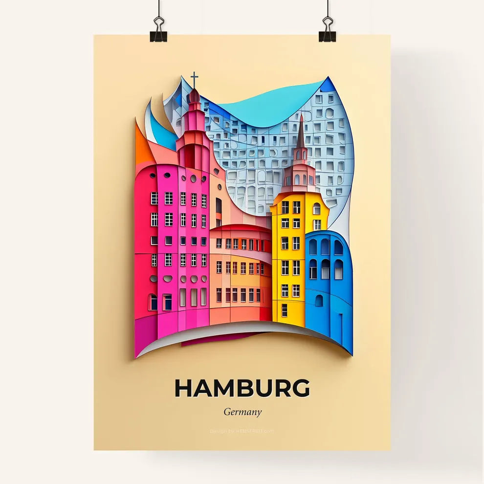 Vivid Hamburg, Germany, Colorful Poster