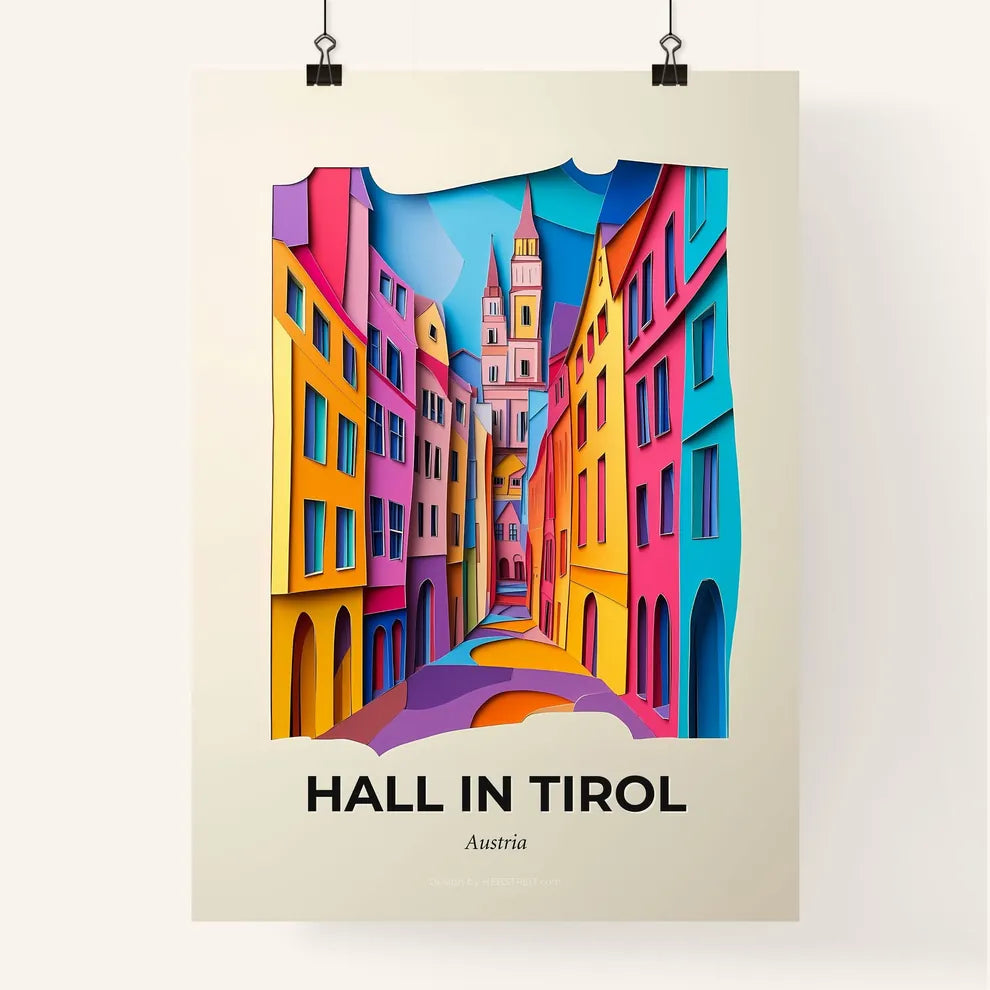Vivid Hall in Tirol, Austria, Colorful Poster