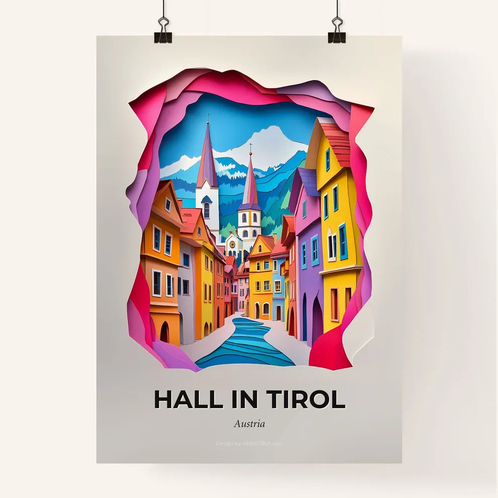 Vivid Hall in Tirol, Austria, Colorful Poster