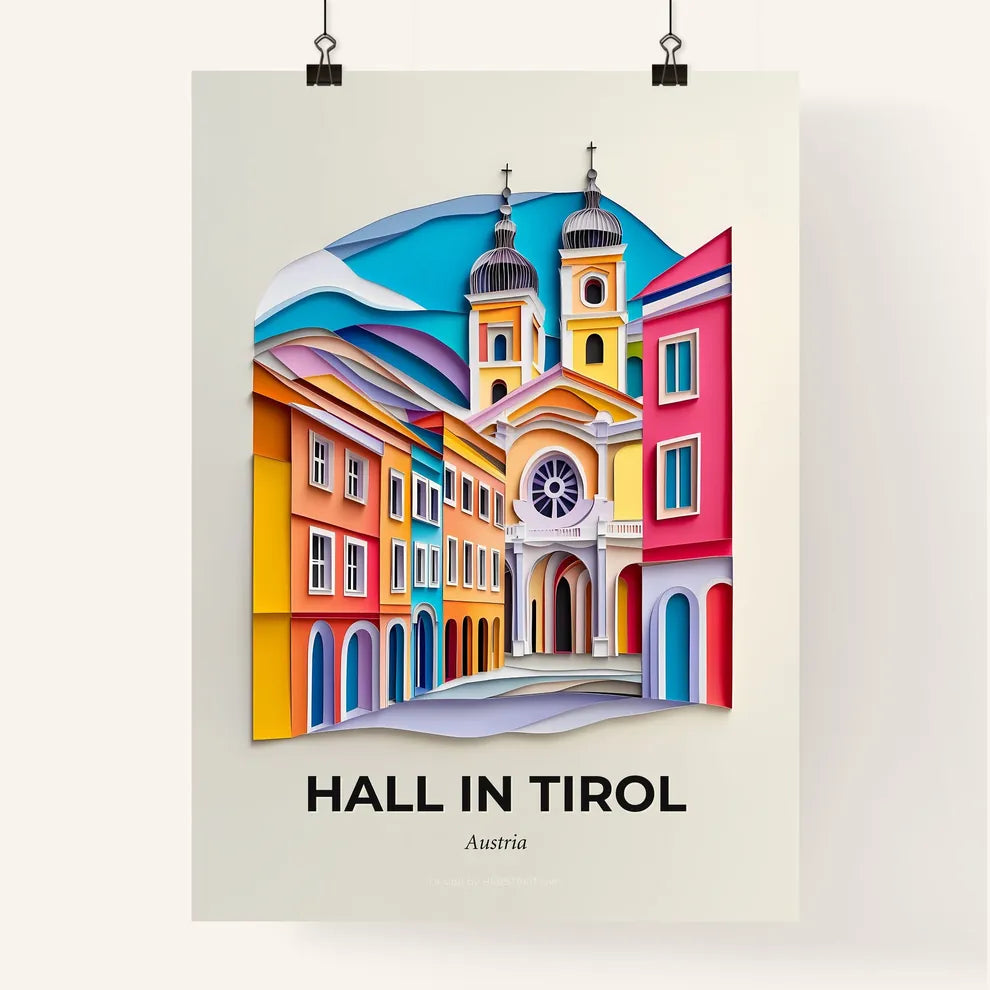 Vivid Hall in Tirol, Austria, Colorful Poster