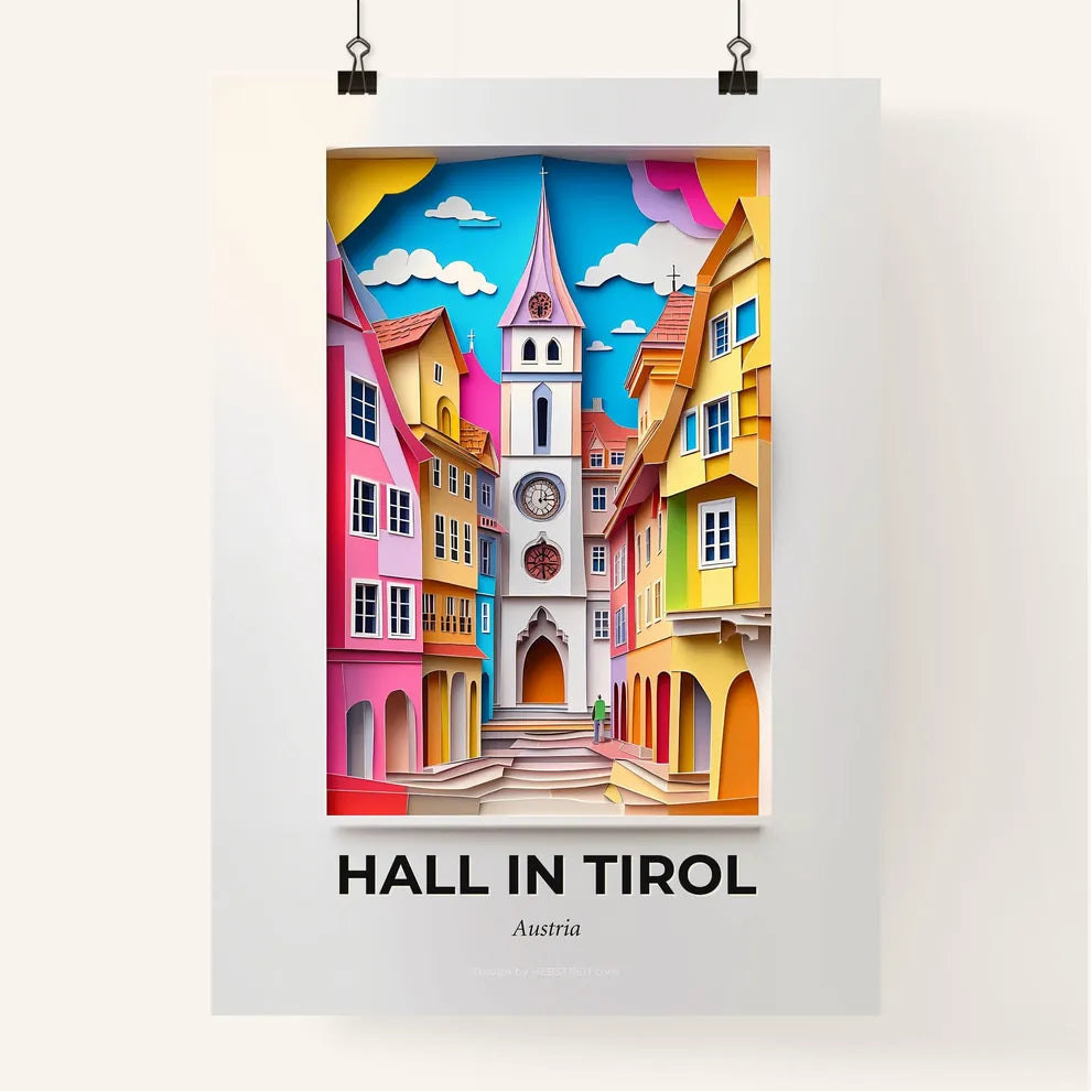 Vivid Hall in Tirol, Austria, Colorful Poster