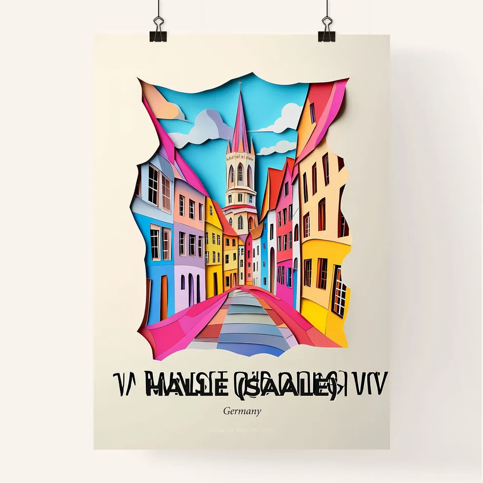 Vivid Halle (Saale), Germany, Colorful Poster