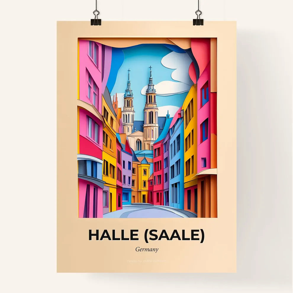 Vivid Halle (Saale), Germany, Colorful Poster