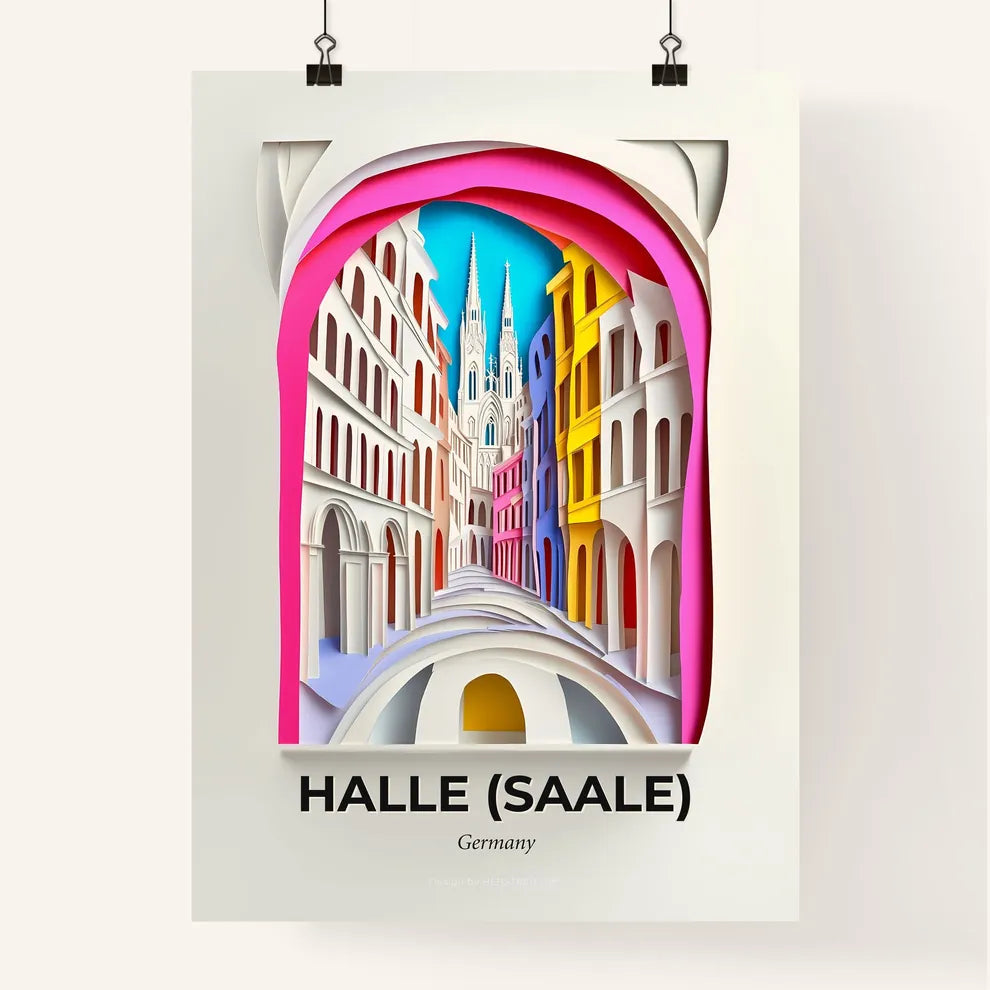 Vivid Halle (Saale), Germany, Colorful Poster