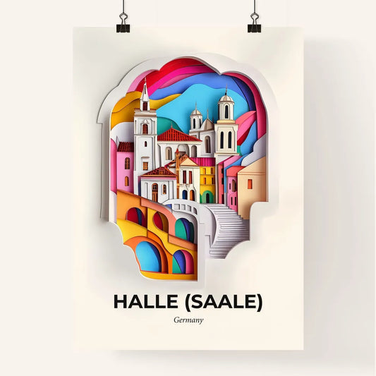 Vivid Halle (Saale), Germany, Colorful Poster