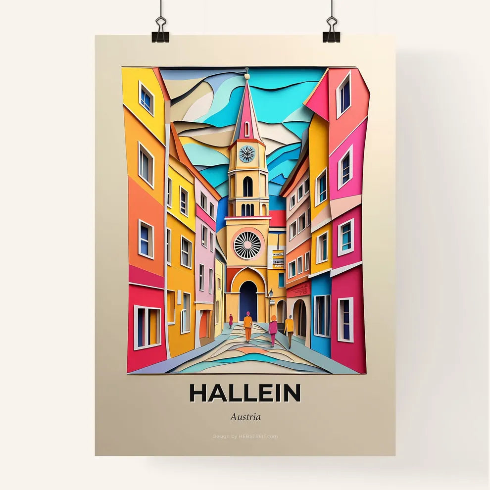 Vivid Hallein, Austria, Colorful Poster