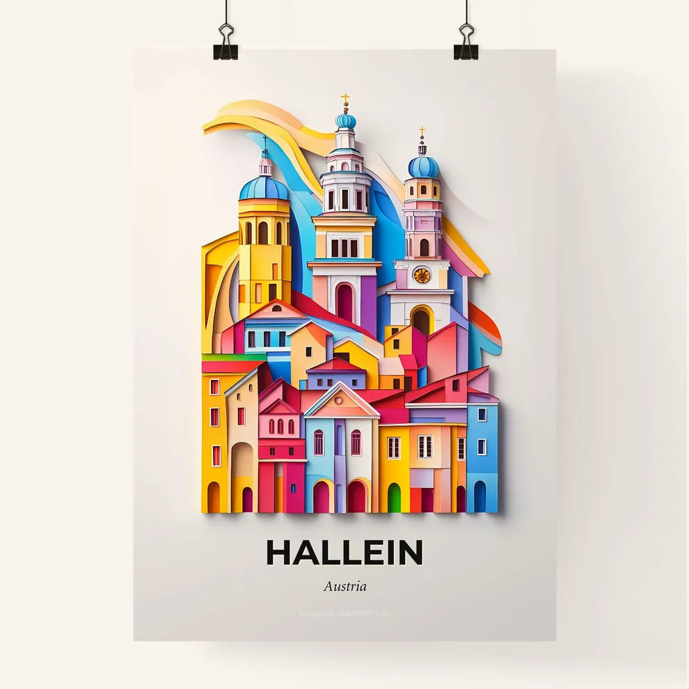 Vivid Hallein, Austria, Colorful Poster