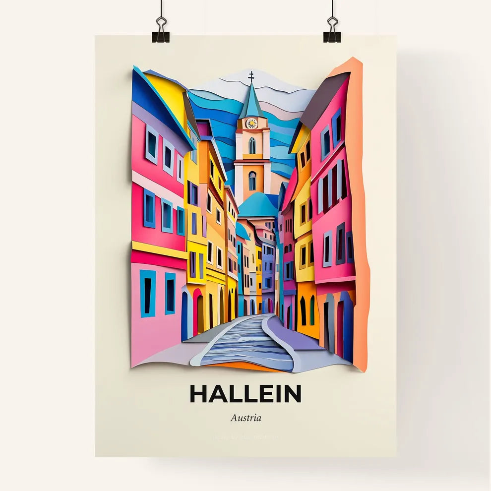 Vivid Hallein, Austria, Colorful Poster
