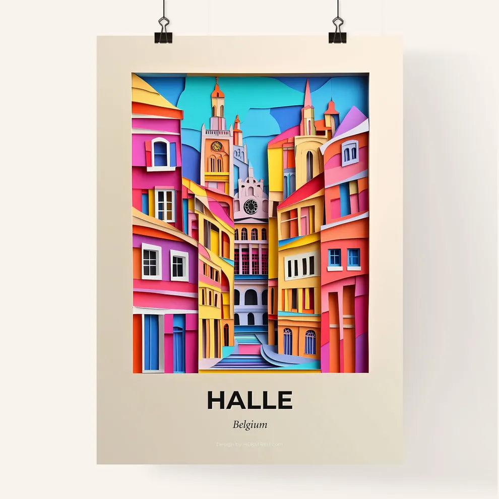 Vivid Halle , Belgium, Colorful Poster