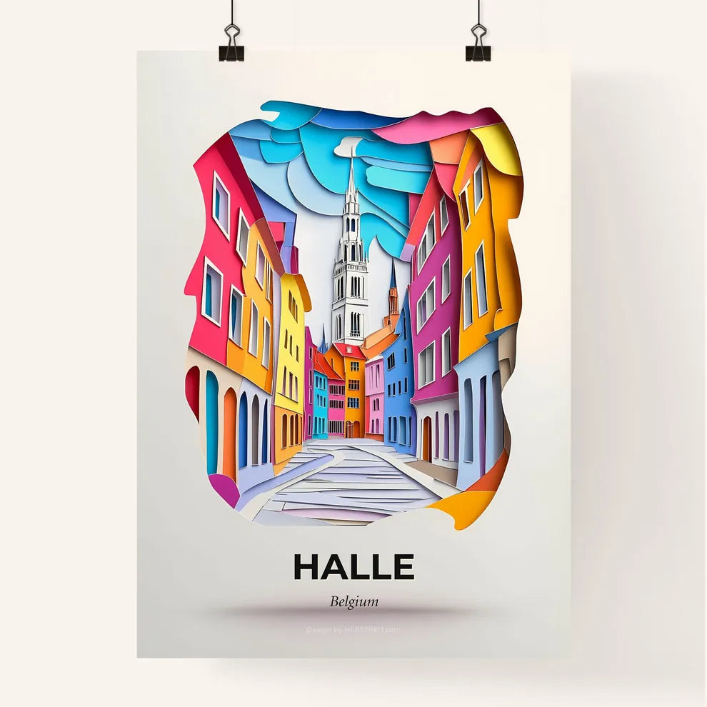 Vivid Halle , Belgium, Colorful Poster