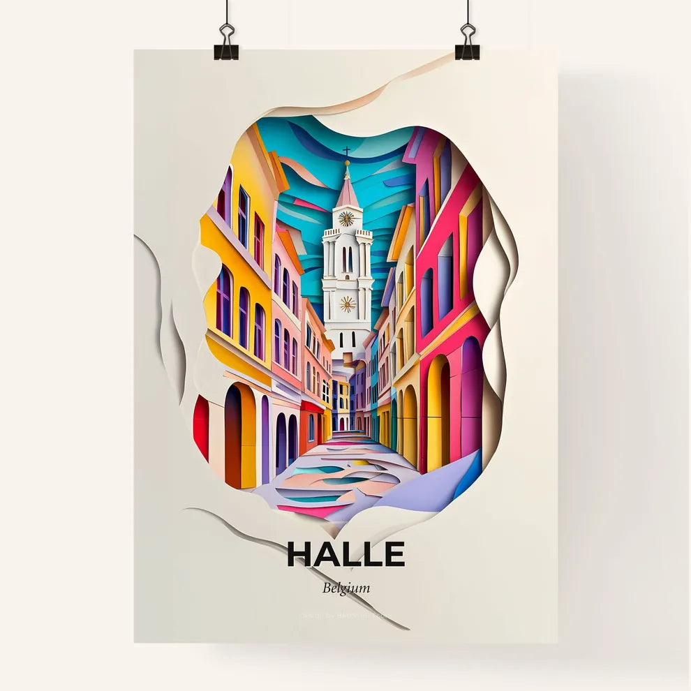 Vivid Halle , Belgium, Colorful Poster