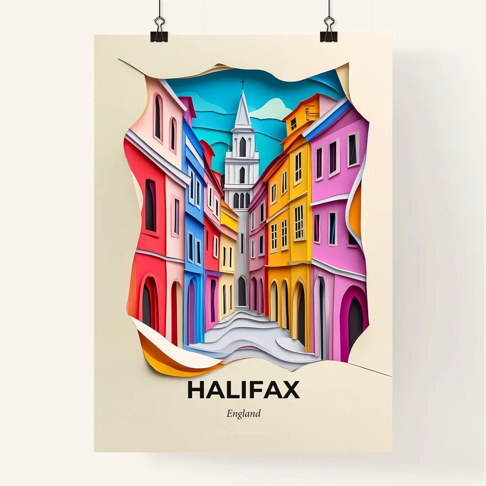 Vivid Halifax, England, Colorful Poster