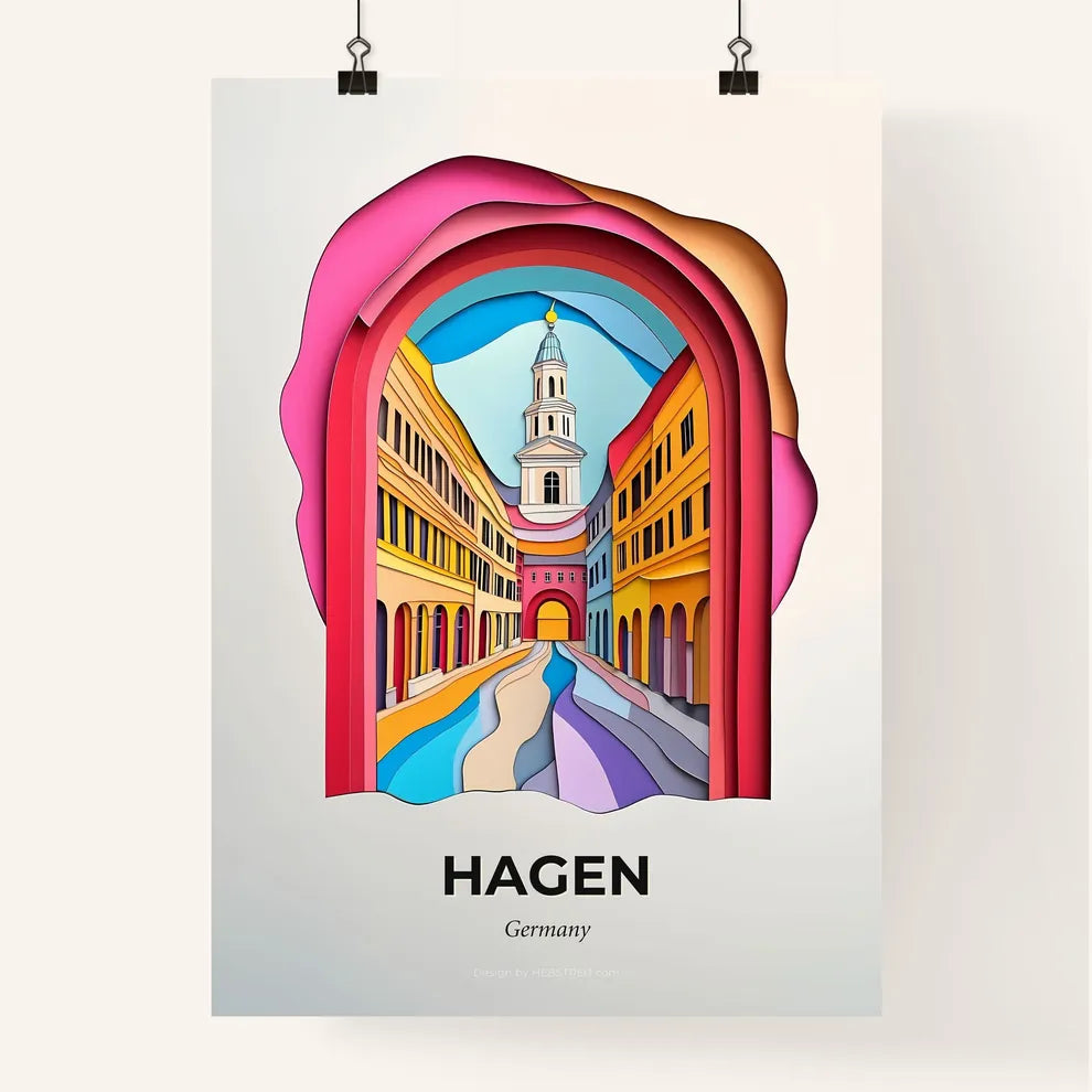 Vivid Hagen, Germany, Colorful Poster