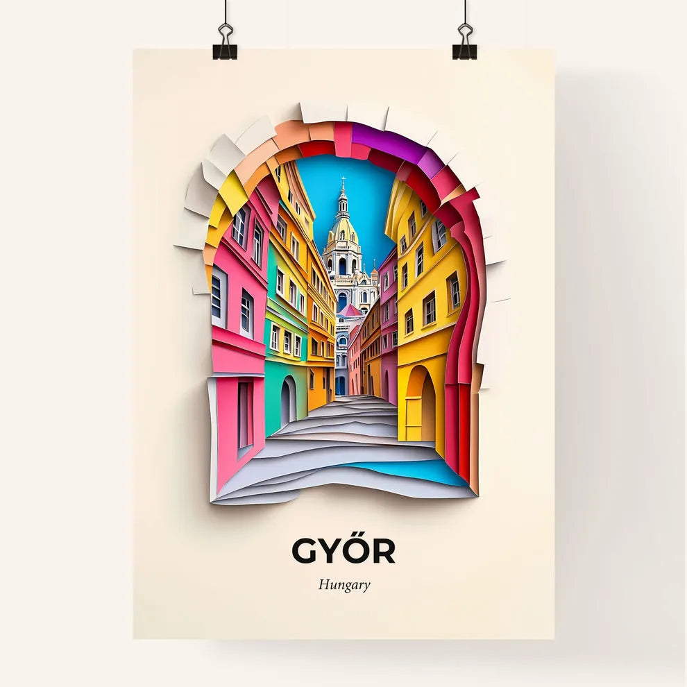 Vivid Győr, Hungary, Colorful Poster