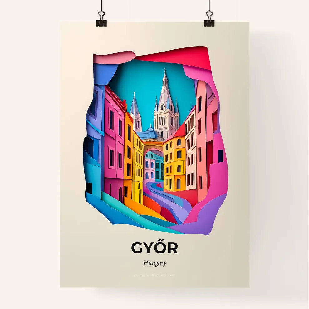 Vivid Győr, Hungary, Colorful Poster