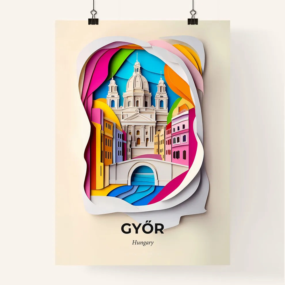 Vivid Győr, Hungary, Colorful Poster