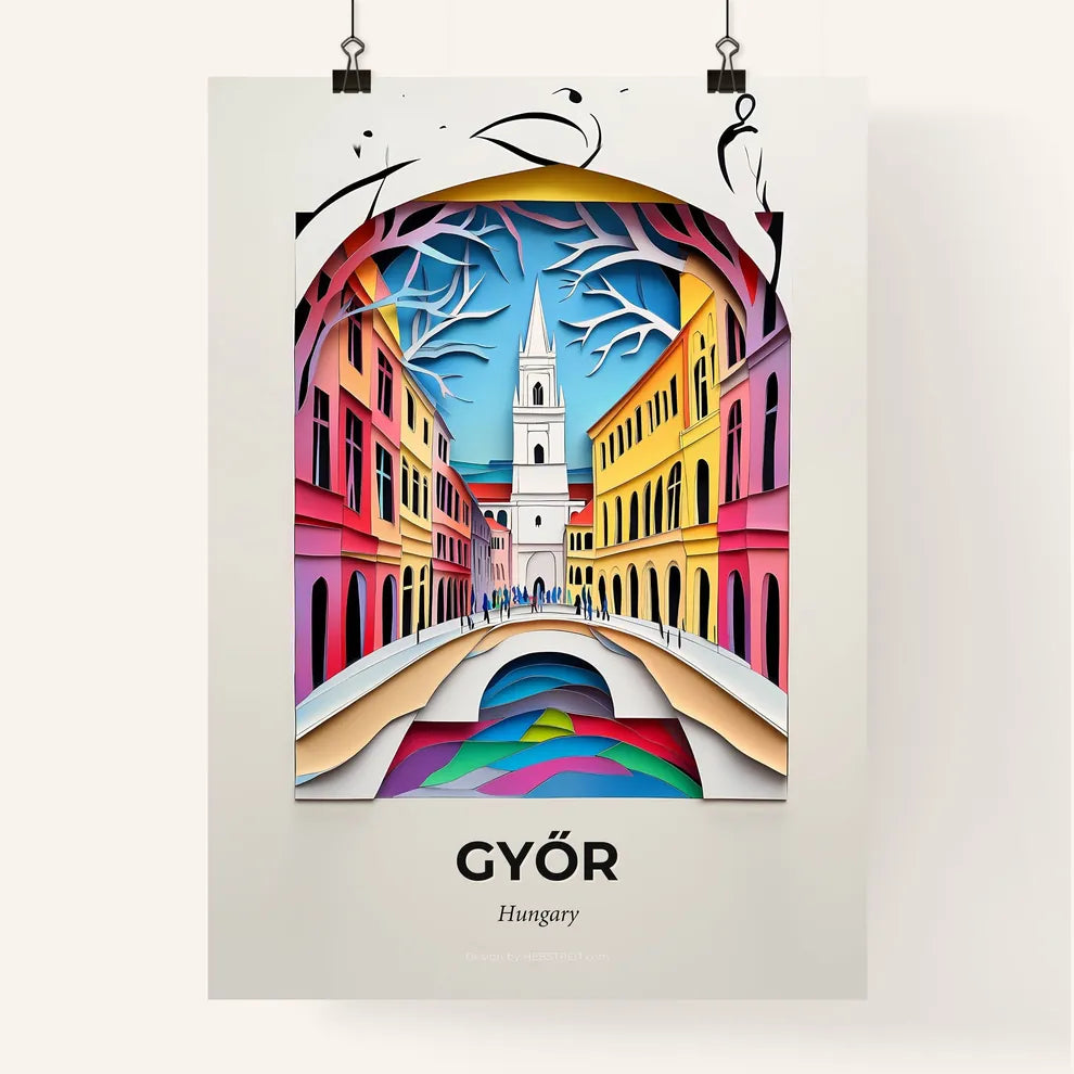 Vivid Győr, Hungary, Colorful Poster