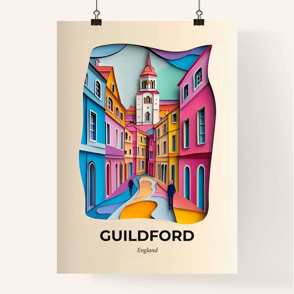 Vivid Guildford, England, Colorful Poster