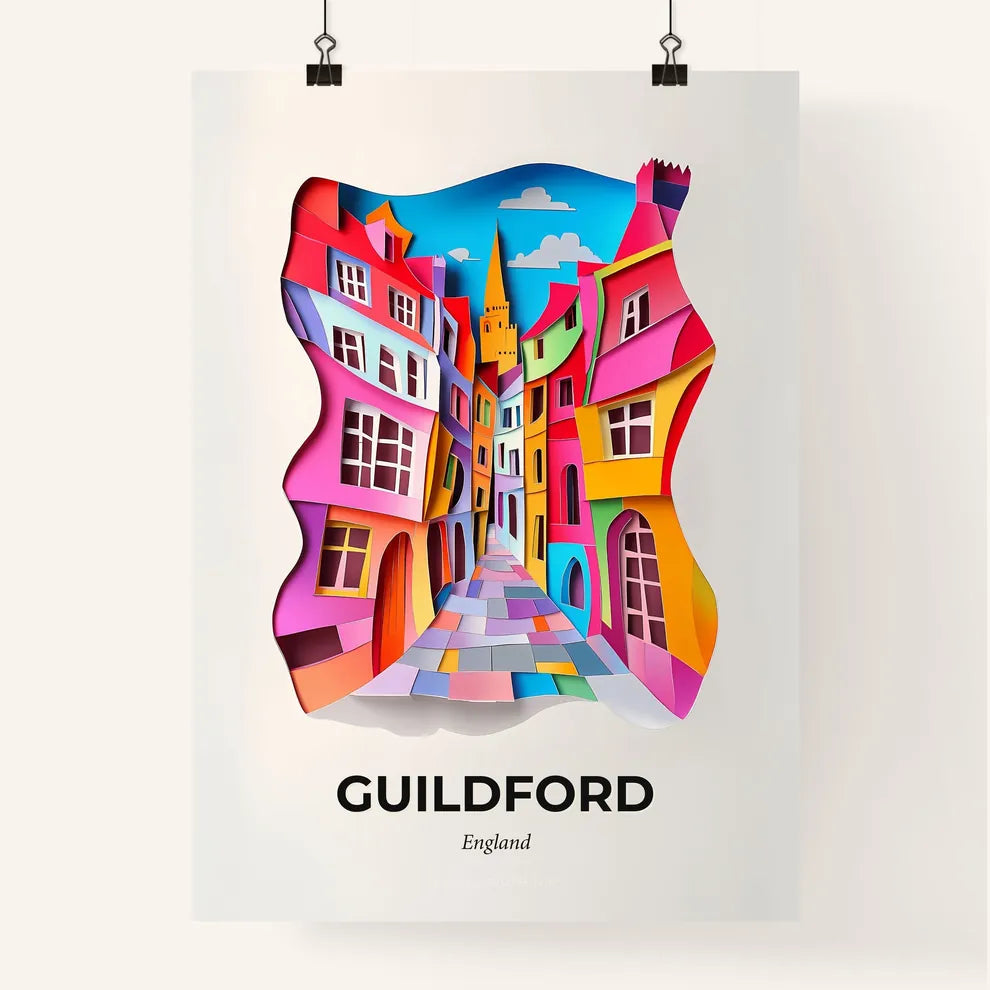 Vivid Guildford, England, Colorful Poster