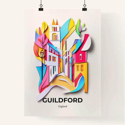 Vivid Guildford, England, Colorful Poster