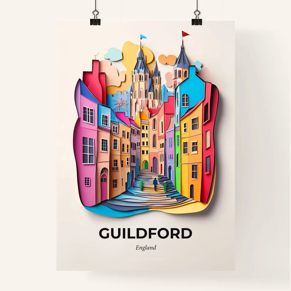 Vivid Guildford, England, Colorful Poster