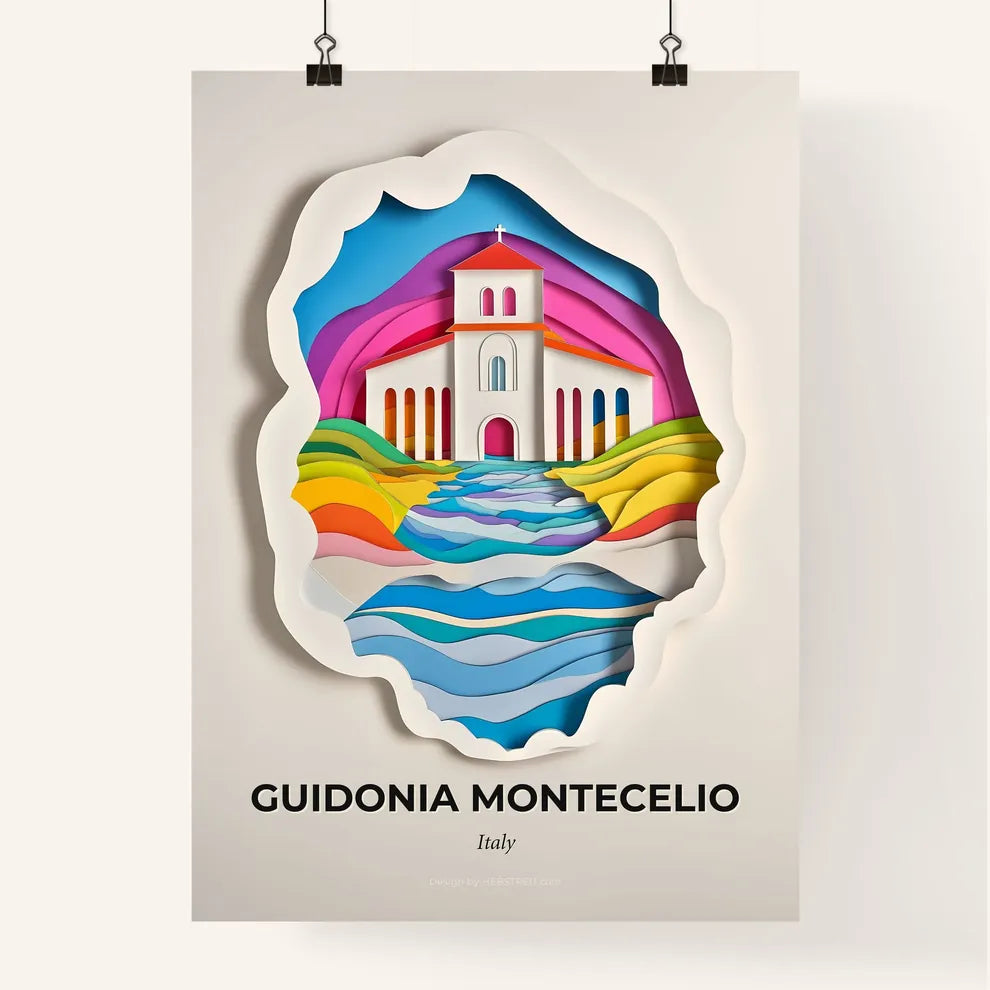 Vivid Guidonia Montecelio, Italy, Colorful Poster