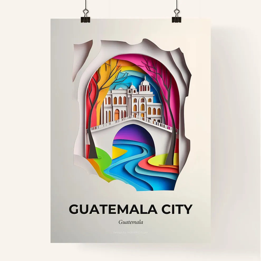 Vivid Guatemala City, Guatemala, Colorful Poster