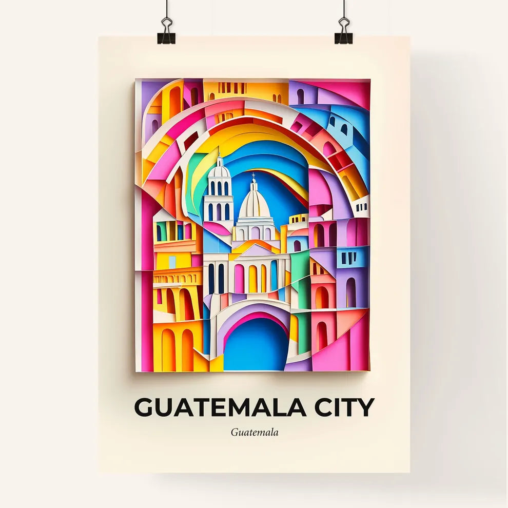 Vivid Guatemala City, Guatemala, Colorful Poster