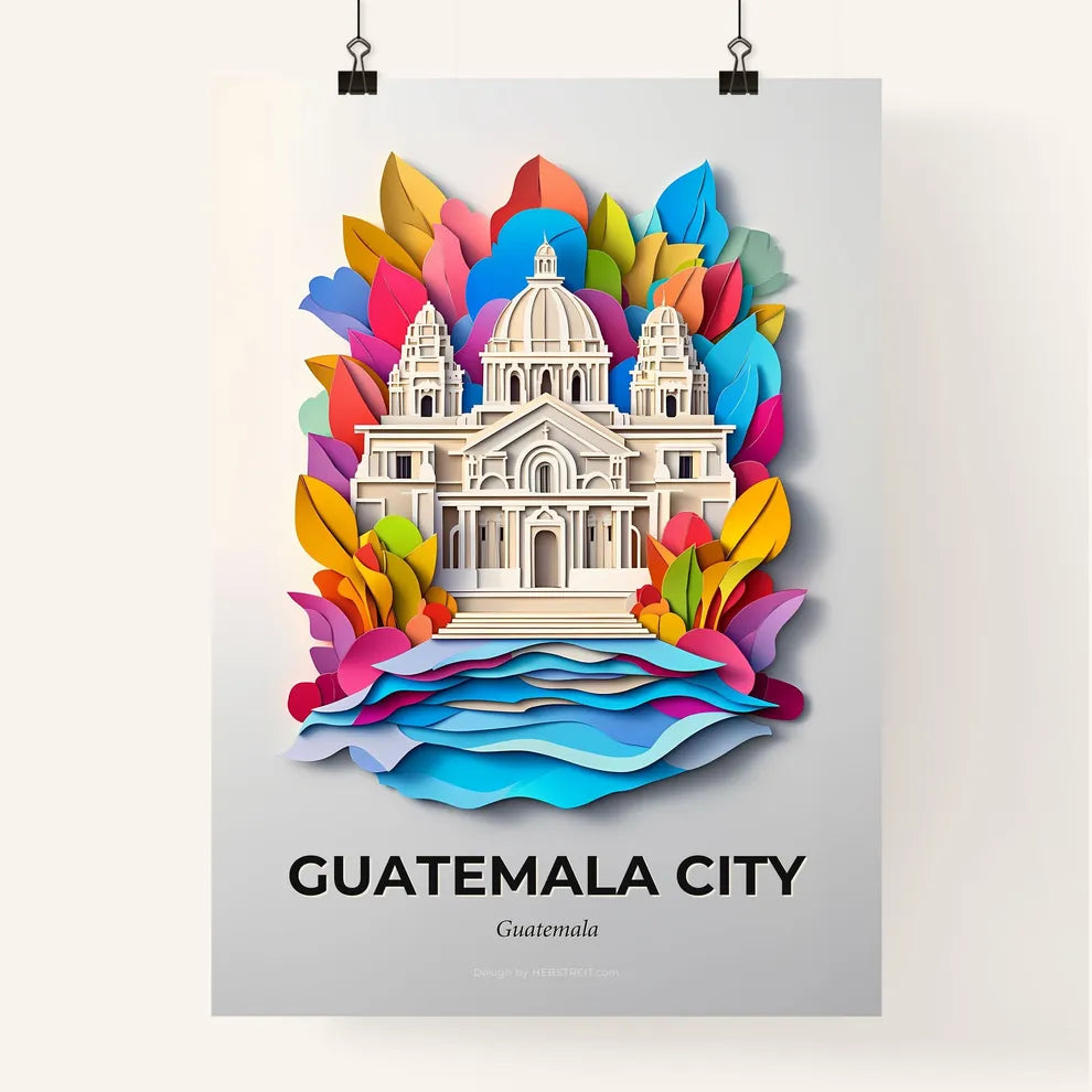 Vivid Guatemala City, Guatemala, Colorful Poster