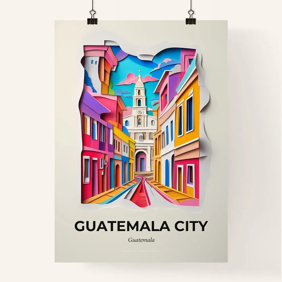 Vivid Guatemala City, Guatemala, Colorful Poster
