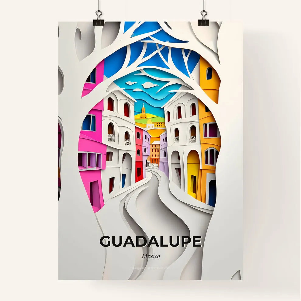 Vivid Guadalupe, Mexico, Colorful Poster