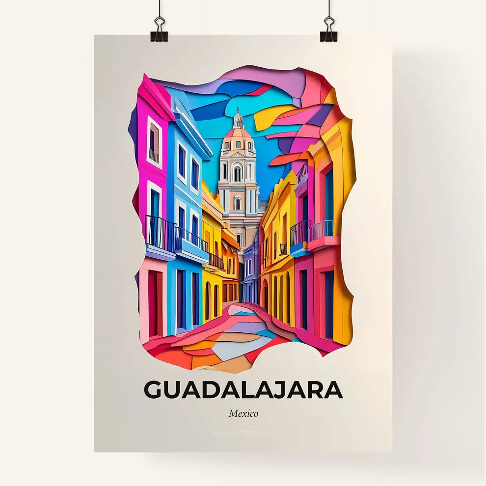Vivid Guadalajara, Mexico, Colorful Poster