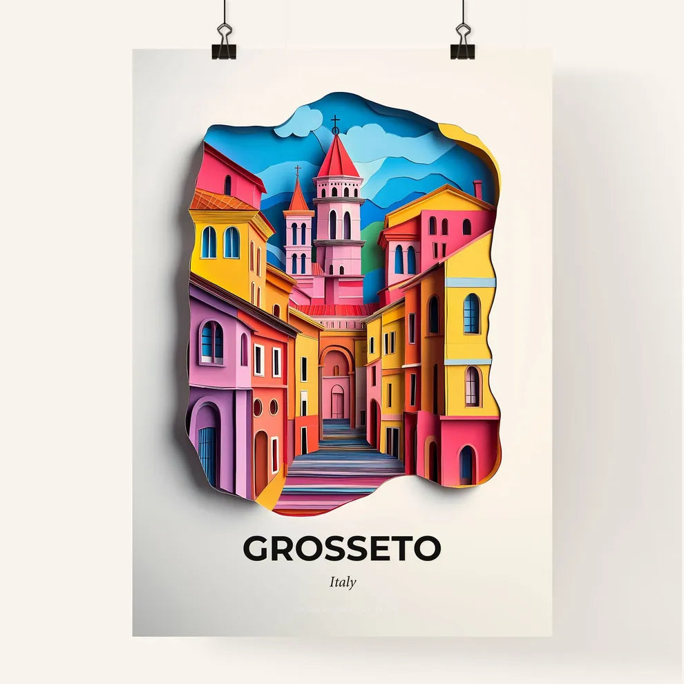 Vivid Grosseto, Italy, Colorful Poster