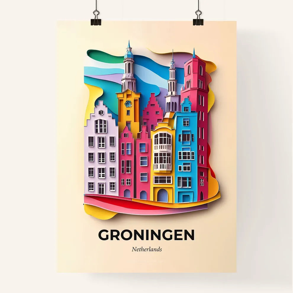 Vivid Groningen, Netherlands, Colorful Poster