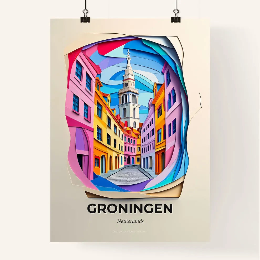 Vivid Groningen, Netherlands, Colorful Poster