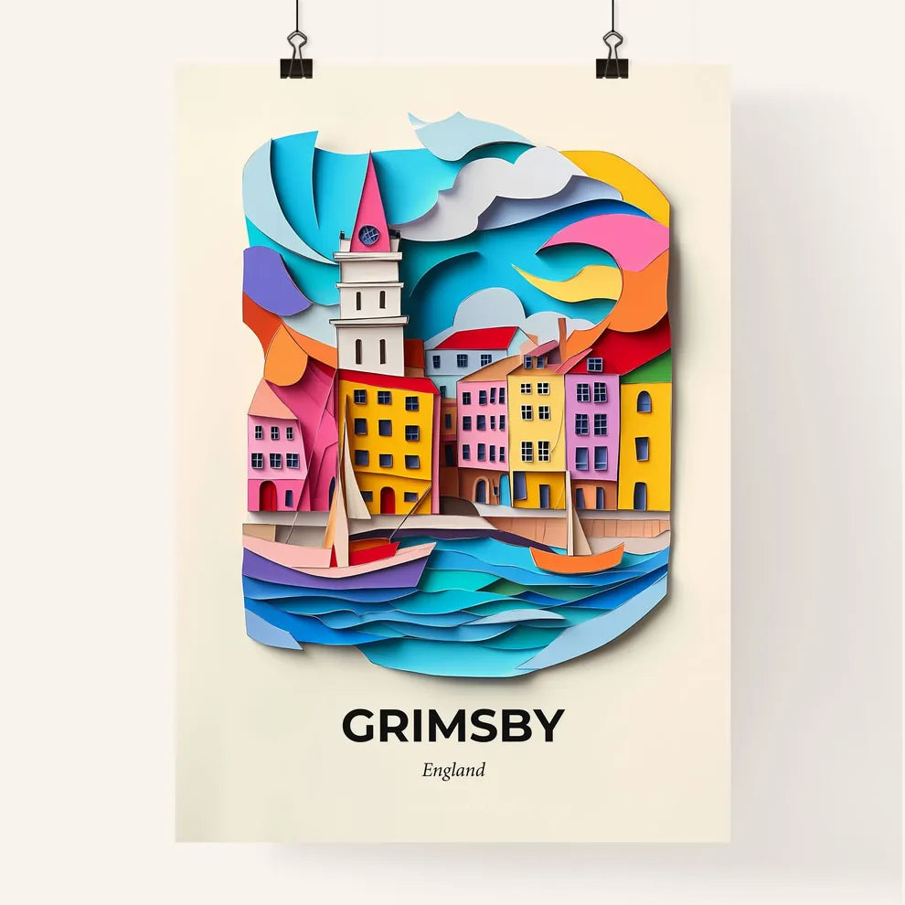 Vivid Grimsby, England, Colorful Poster
