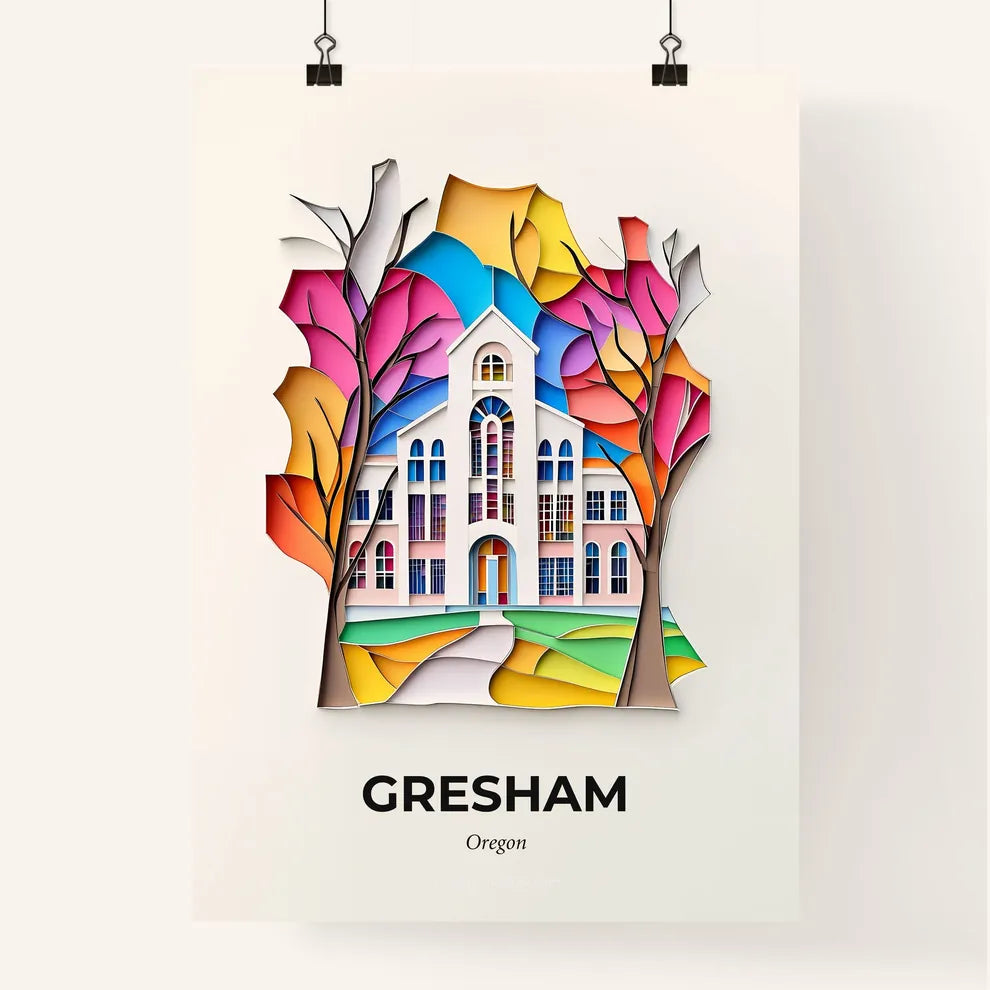 Vivid Gresham, Oregon, Colorful Poster