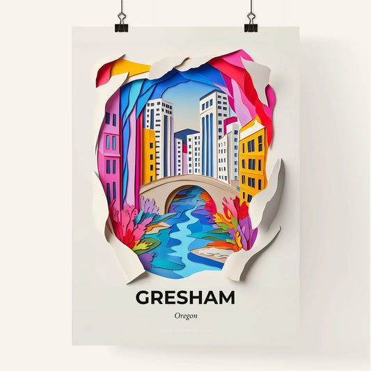 Vivid Gresham, Oregon, Colorful Poster