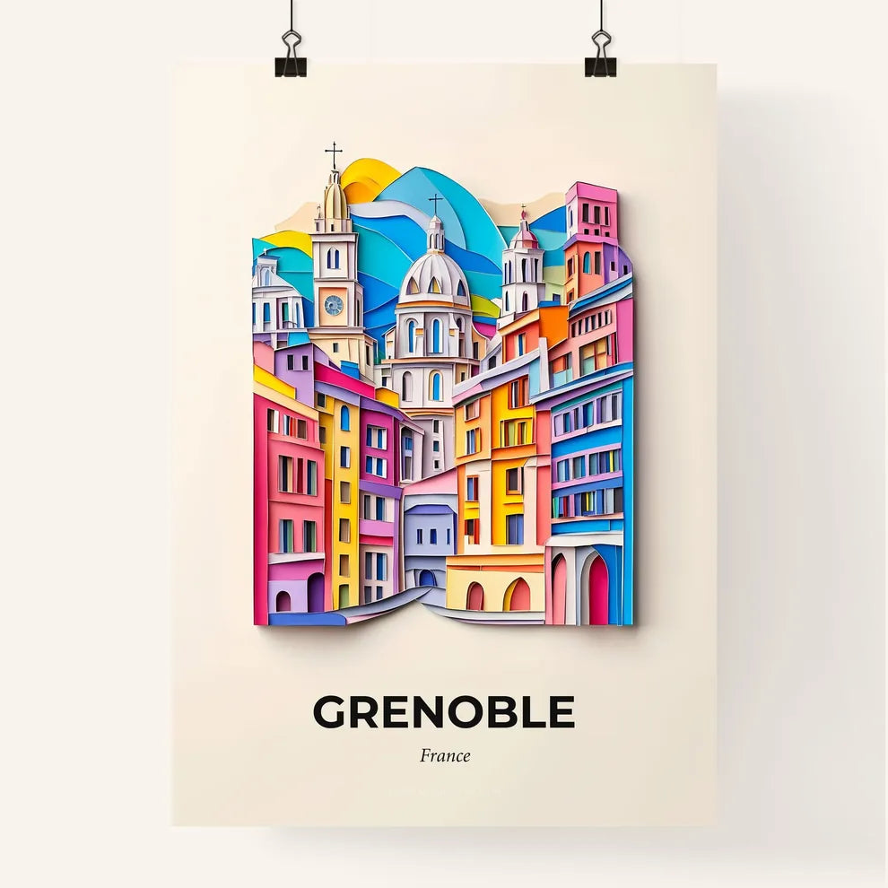 Vivid Grenoble, France, Colorful Poster